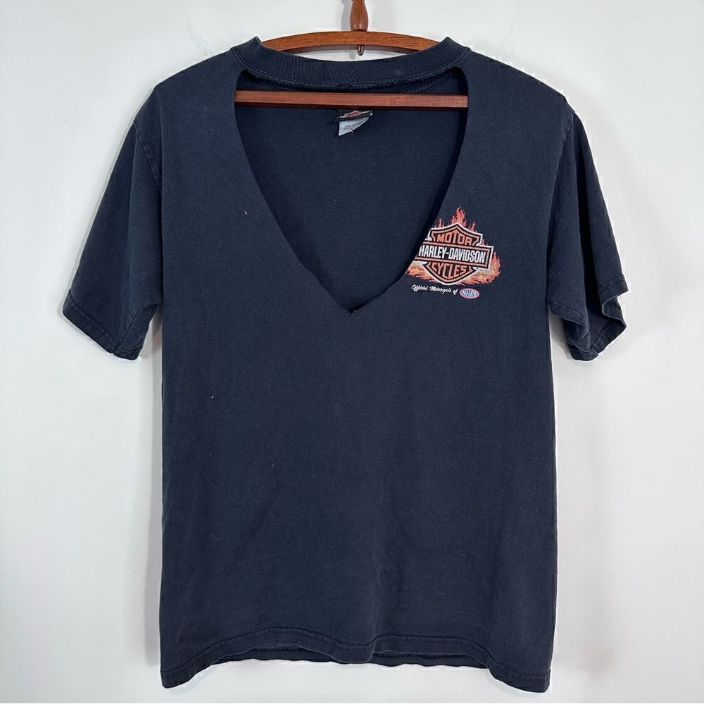 Harley Davidson Cutout Distressed T-Shirt Size M